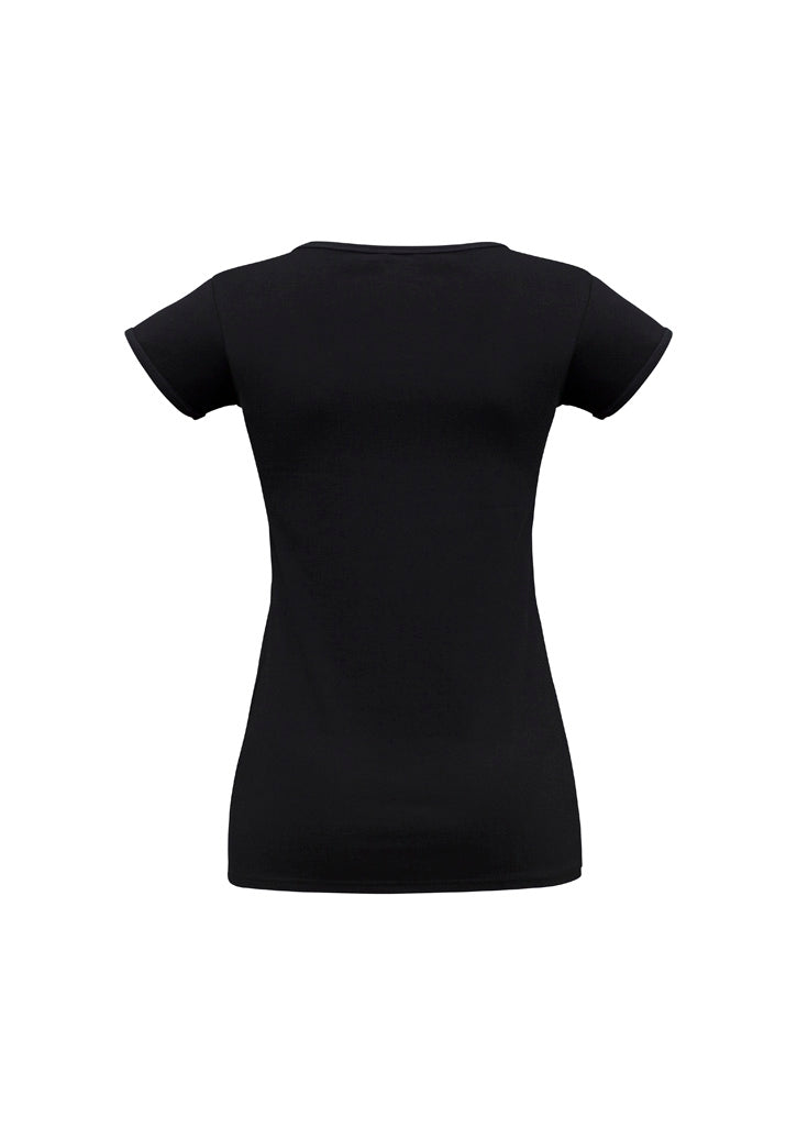 Viva Womens Short Sleeve Tee - Black - Back