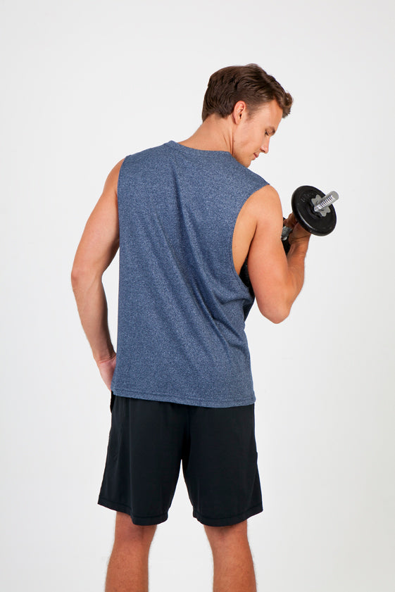 Mens Heather SLEEVELESS Tee - Greatness Range - view