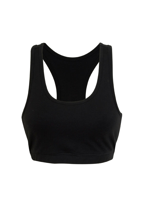 Womens Self Brassiere Singlet - Black - Front