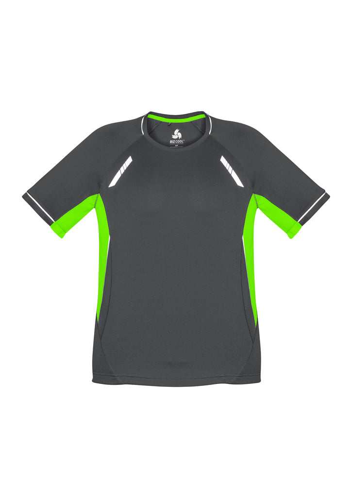 Renegade Kids Short Sleeve Tee - Grey/Fluoro Lime/Silver - Front