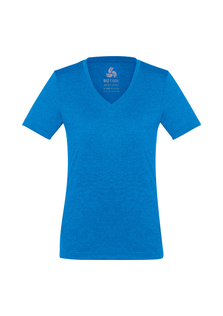 Aero Womens Short Sleeve Tee - Cyan - Front