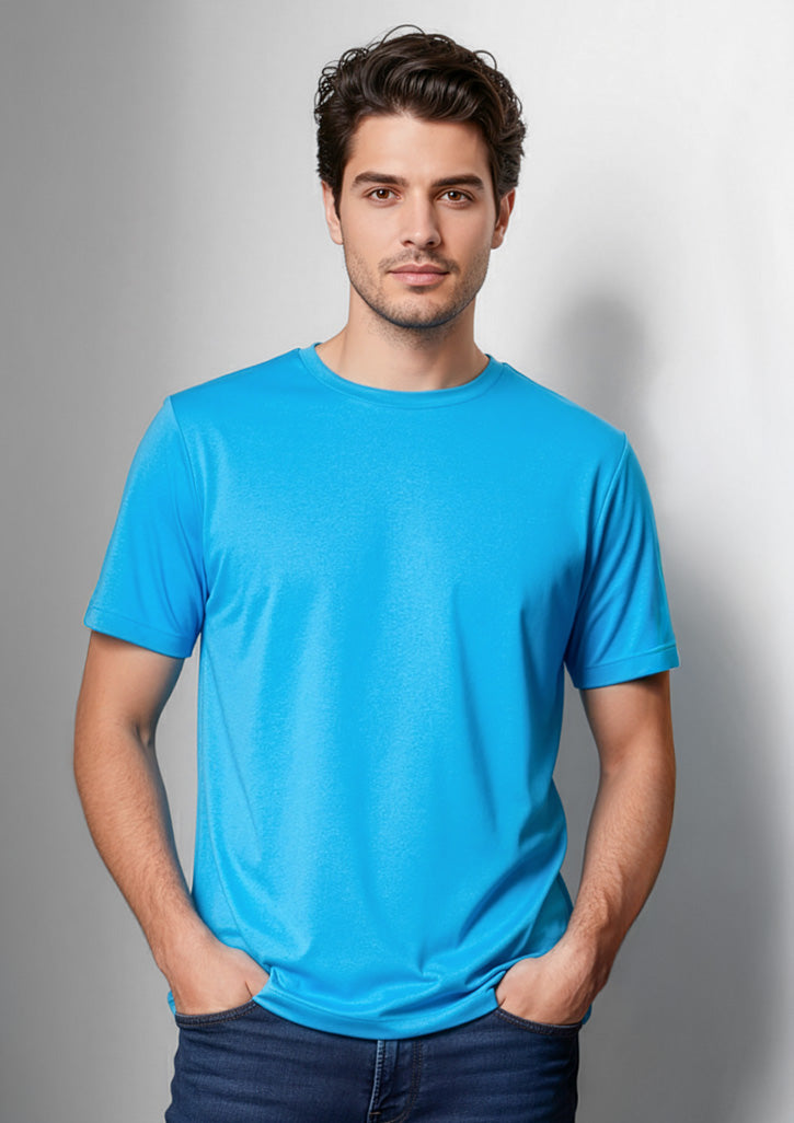 Aero Mens Short Sleeve Tee - Cyan - Model
