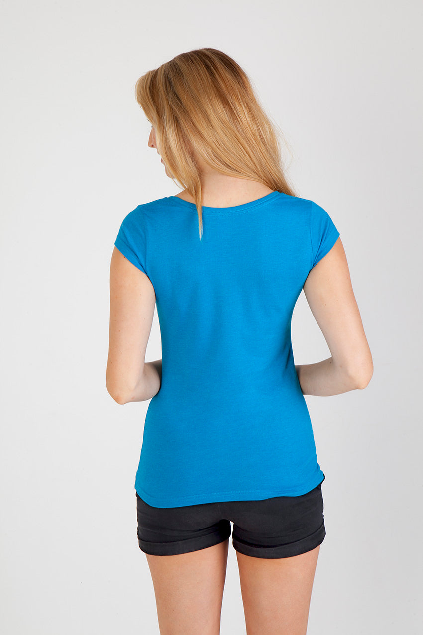 Womens Marl Scoop Neck T-shirt - view