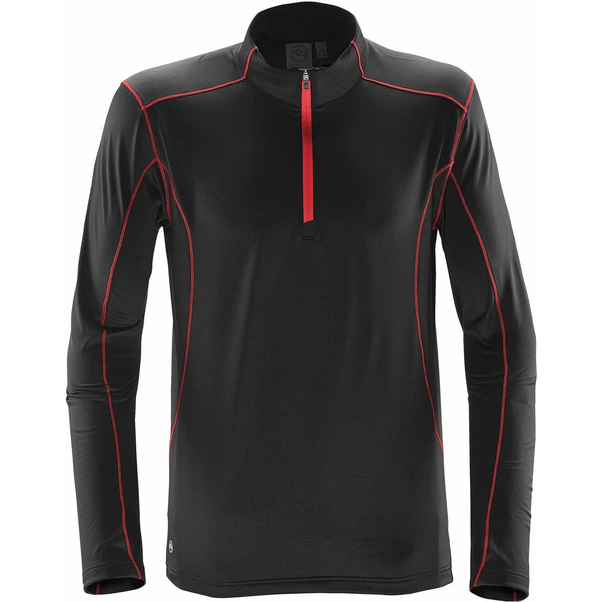 Men's Pulse Fleece Pullover - Black / Bright Red - Front