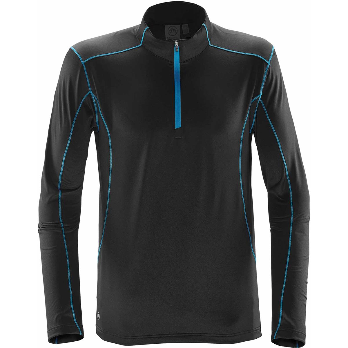 Men's Pulse Fleece Pullover - Black / Electric Blue - Front