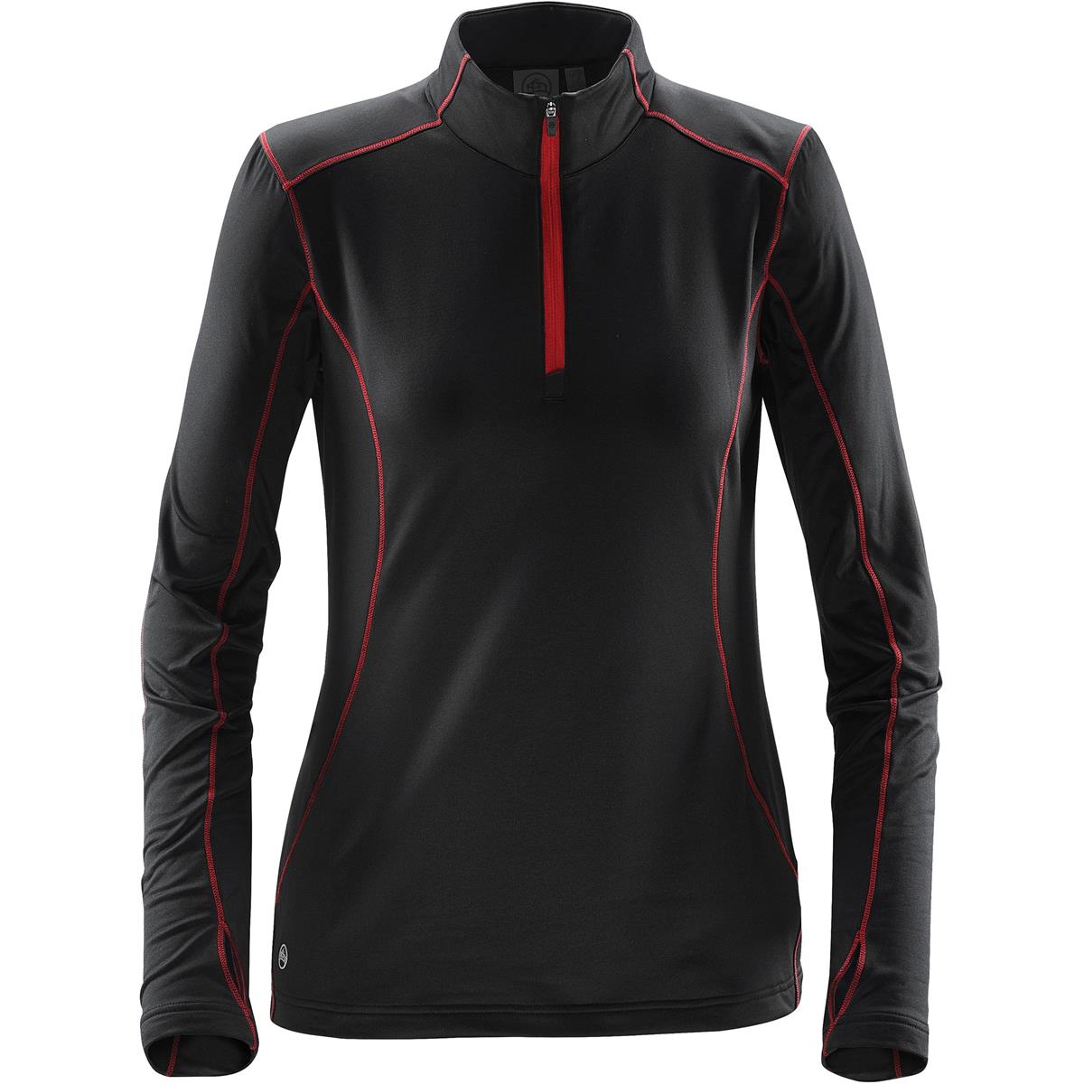 Women's Pulse Fleece Pullover - Black / Bright Red - Front