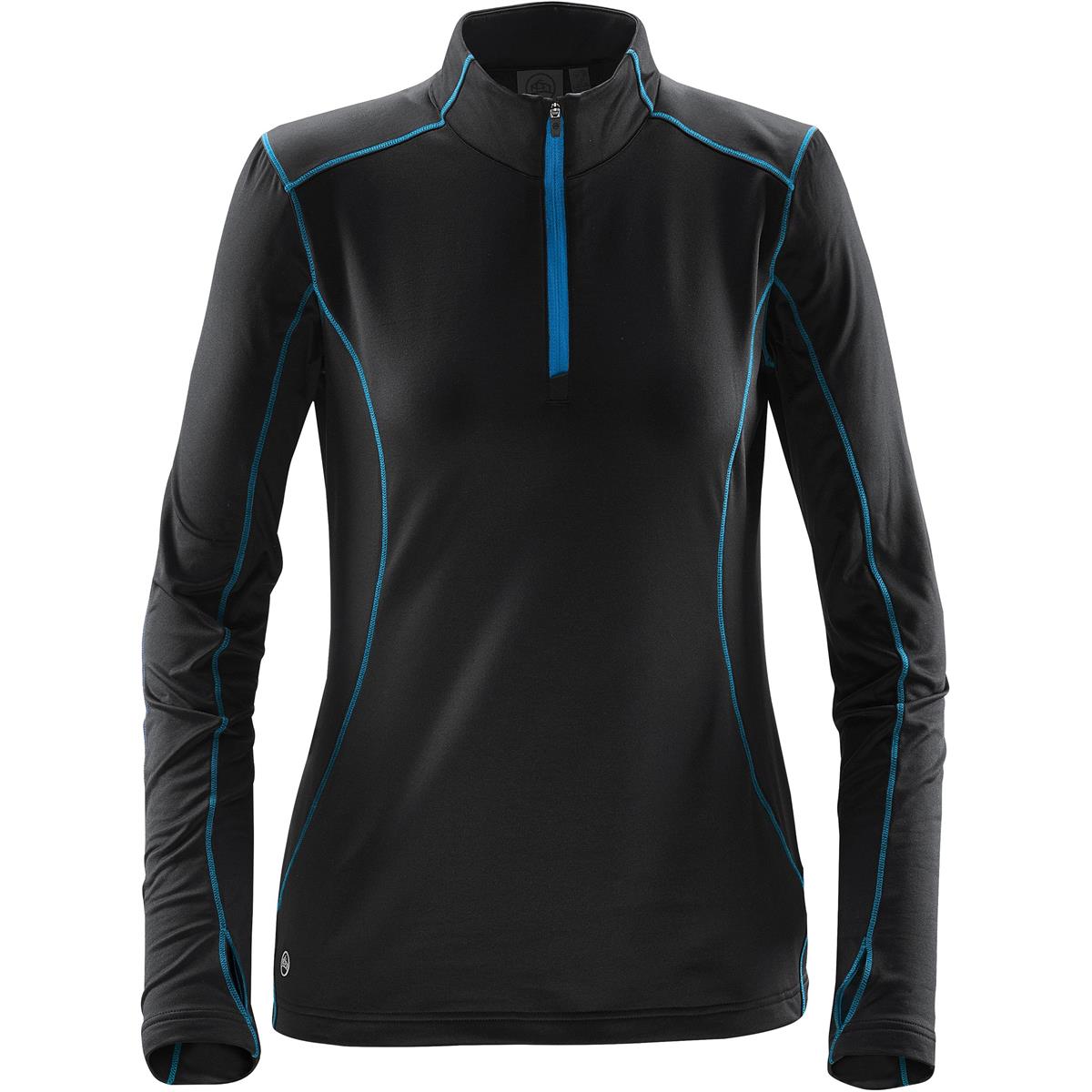 Women's Pulse Fleece Pullover - Black / Electric Blue - Front