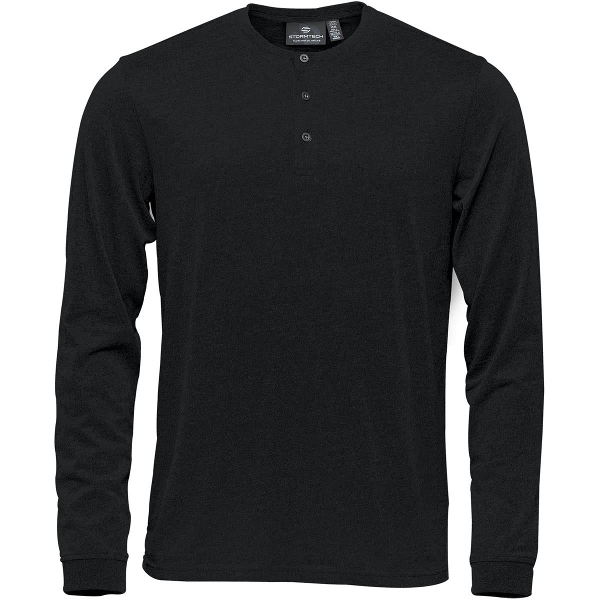Men's Torcello L/S Henley - Black - Front