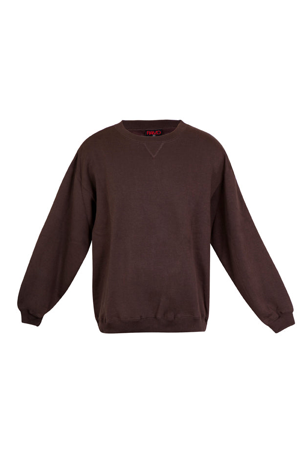 Adult Poly cotton fleece sloppy joe - Brown - Front