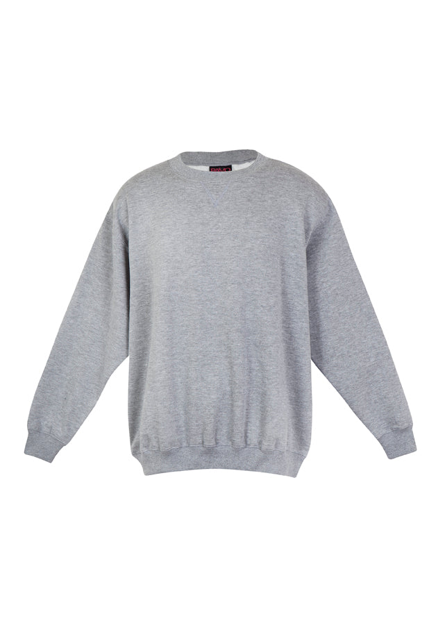 Adult Poly cotton fleece sloppy joe - Grey Marl - Front