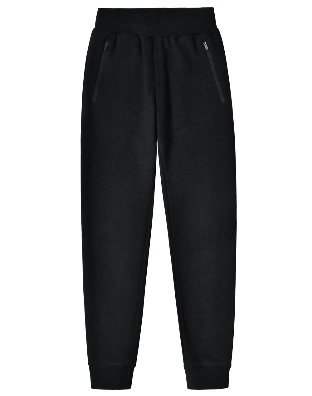 Kids French Terry Track Pants - Black - Front