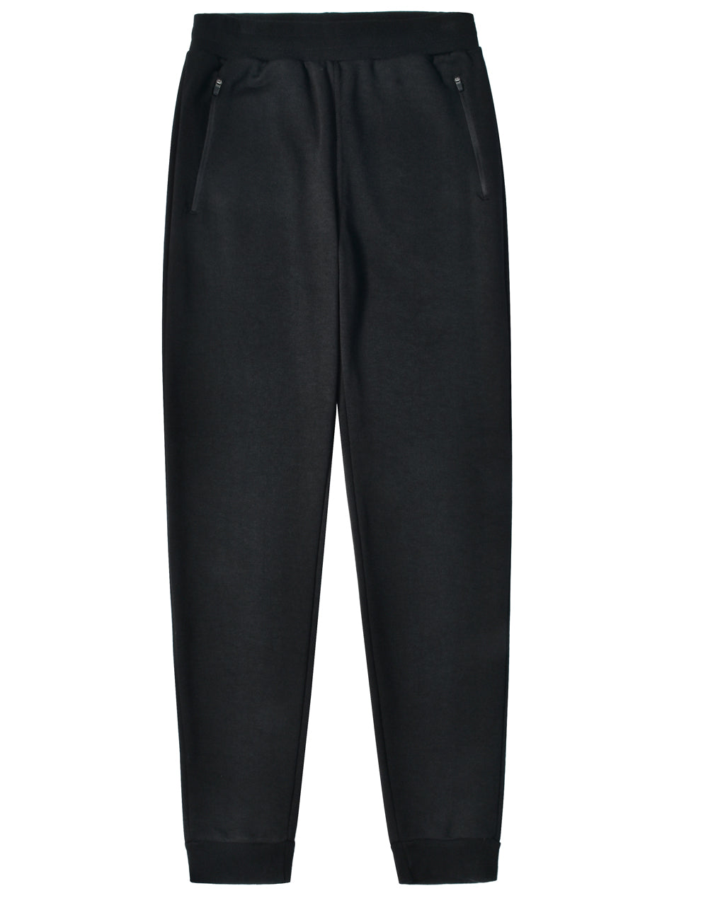 Adults French Terry Track Pants - Black - Front