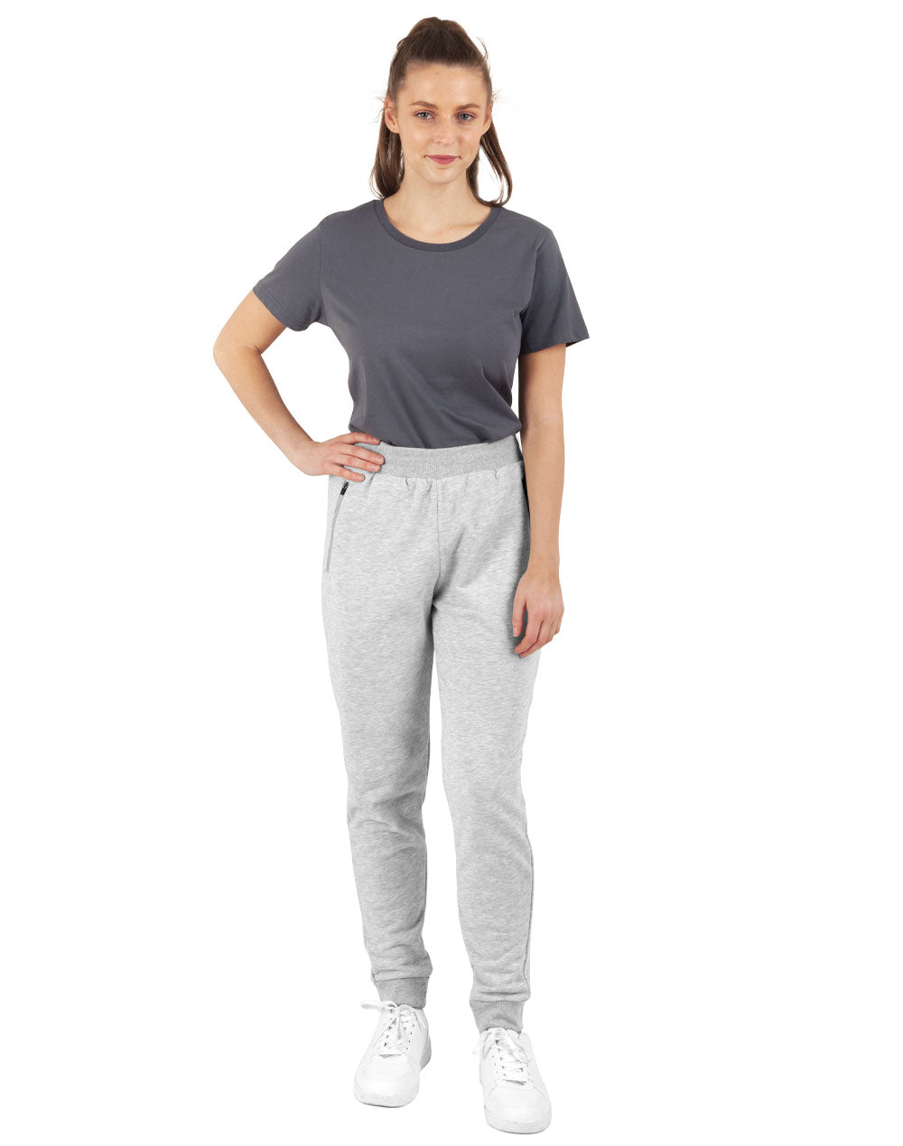 Adults French Terry Track Pants - Grey - View