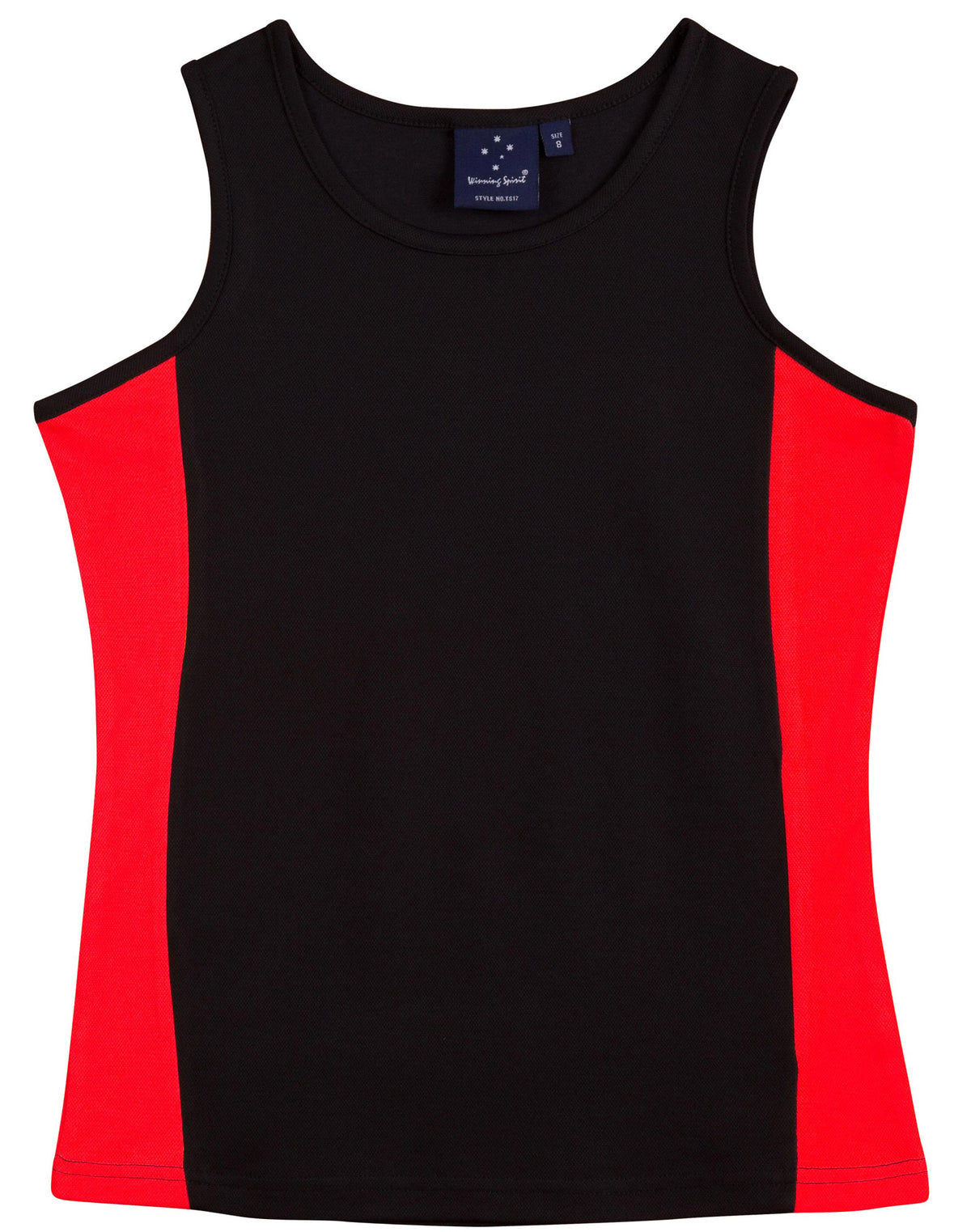 Teammate Singlet Ladies' - Black/Red - Front