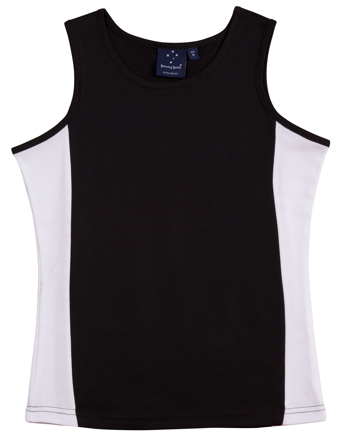 Teammate Singlet Ladies' - Black/White - Front