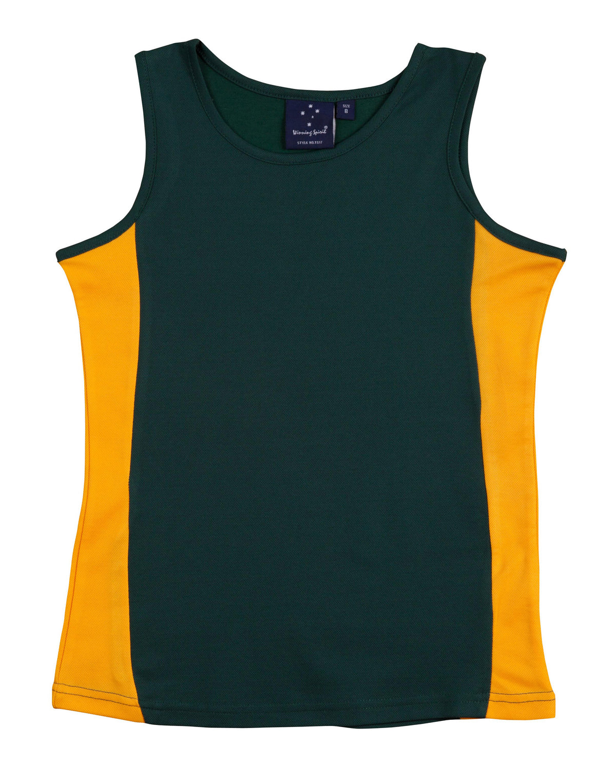 Teammate Singlet Ladies' - Bottle/Gold - Front