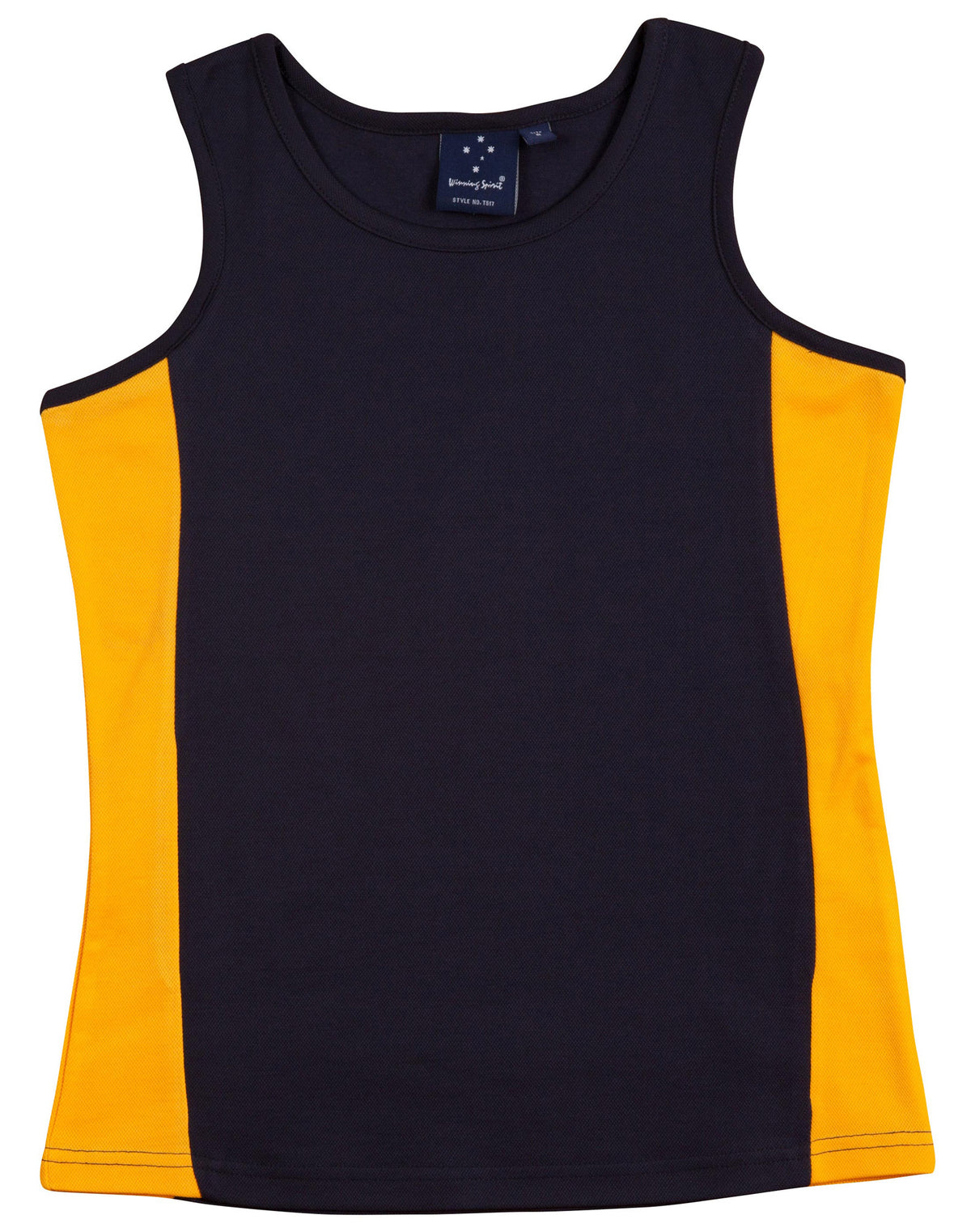 Teammate Singlet Ladies' - Navy/Gold - Front