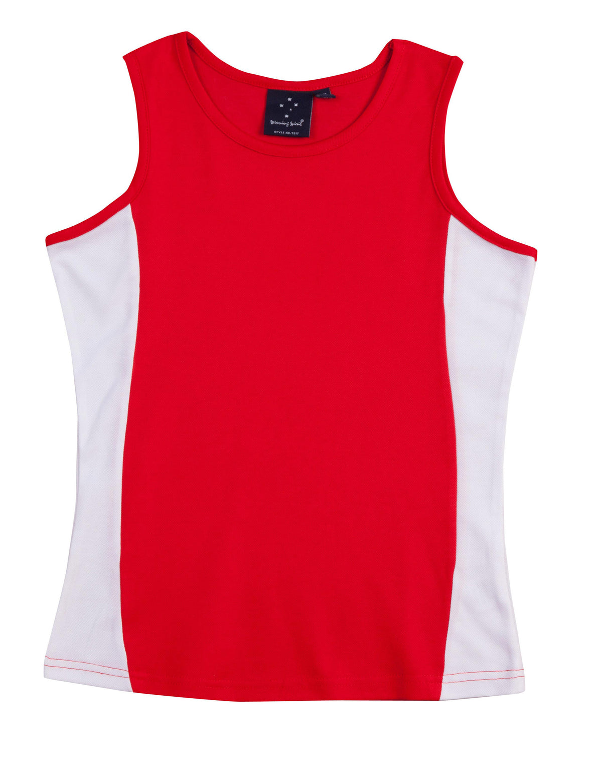 Teammate Singlet Ladies' - Red/White - Front