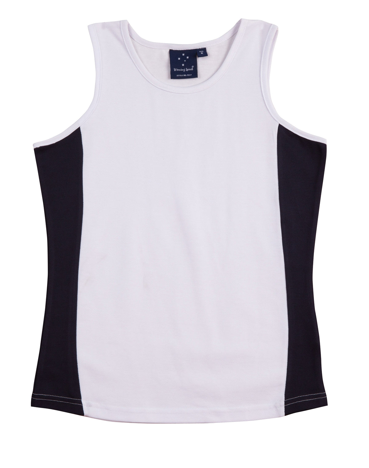 Teammate Singlet Ladies' - White/Navy - Front