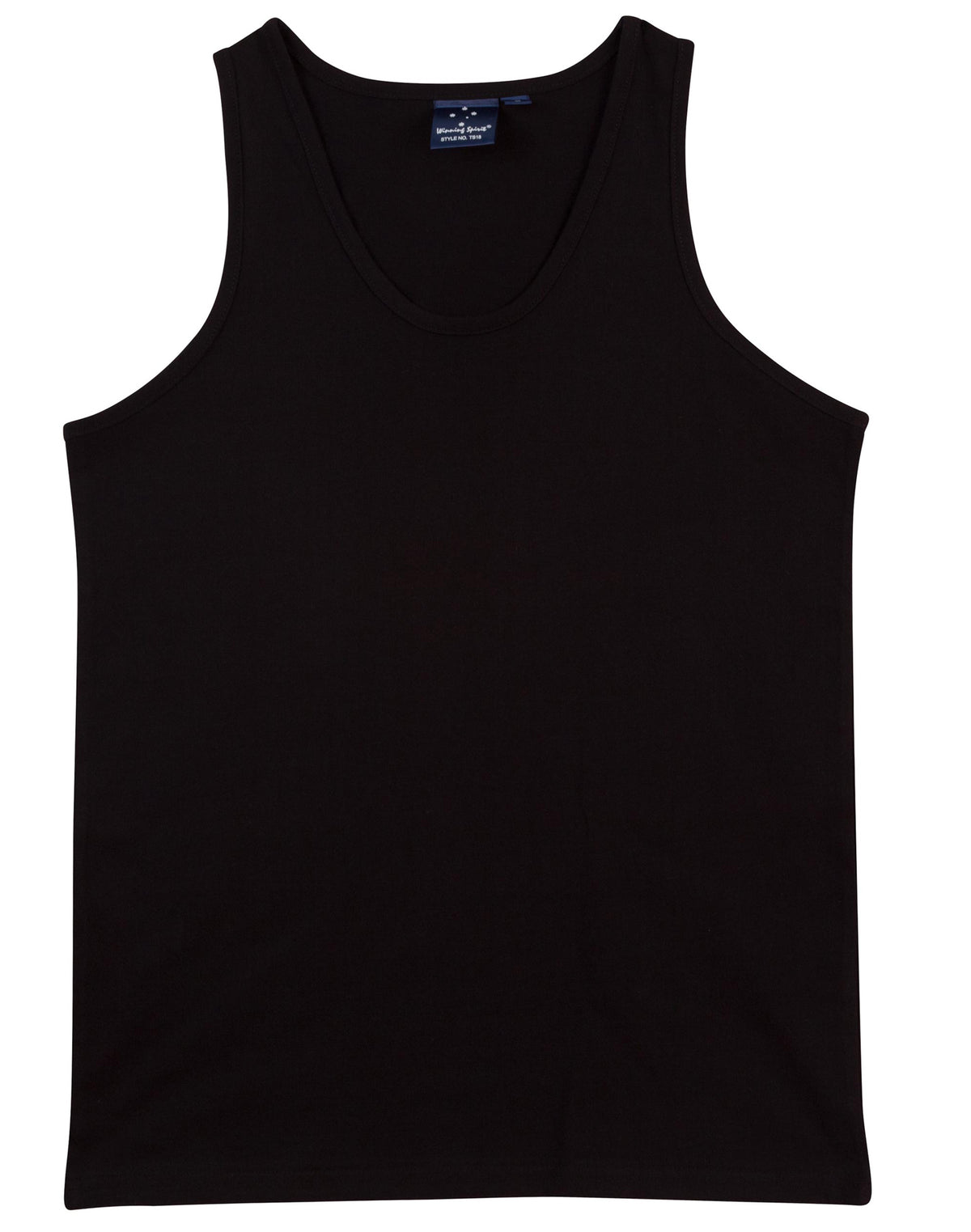 Trainer's Cotton Singlet Men's - Black - Front