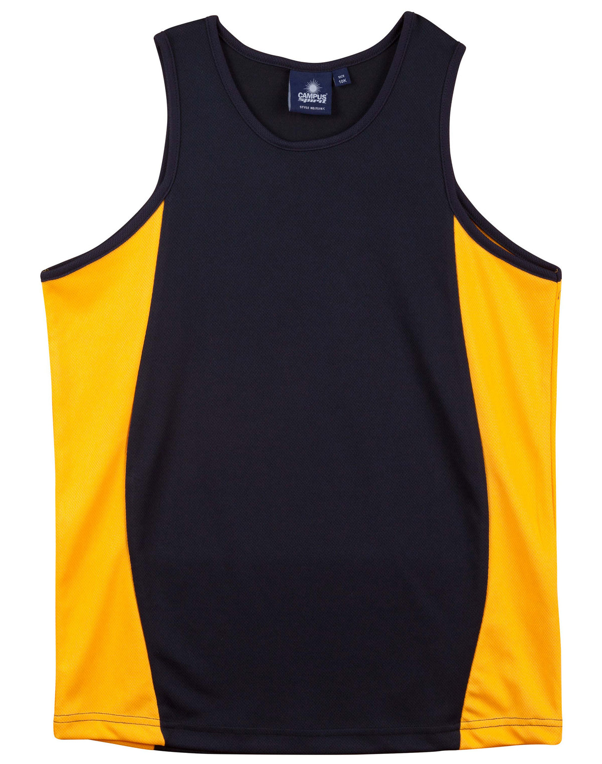 Teammate Singlet Kids - Navy/Gold - Front