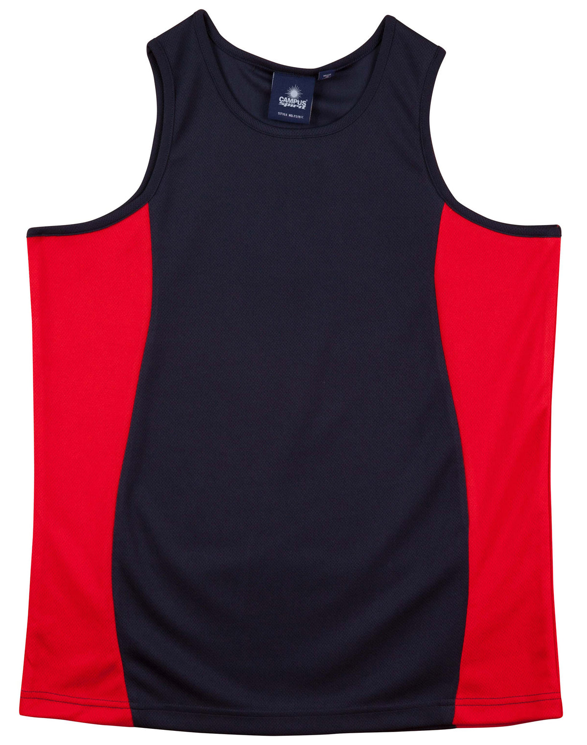 Teammate Singlet Kids - Navy/Red - Front