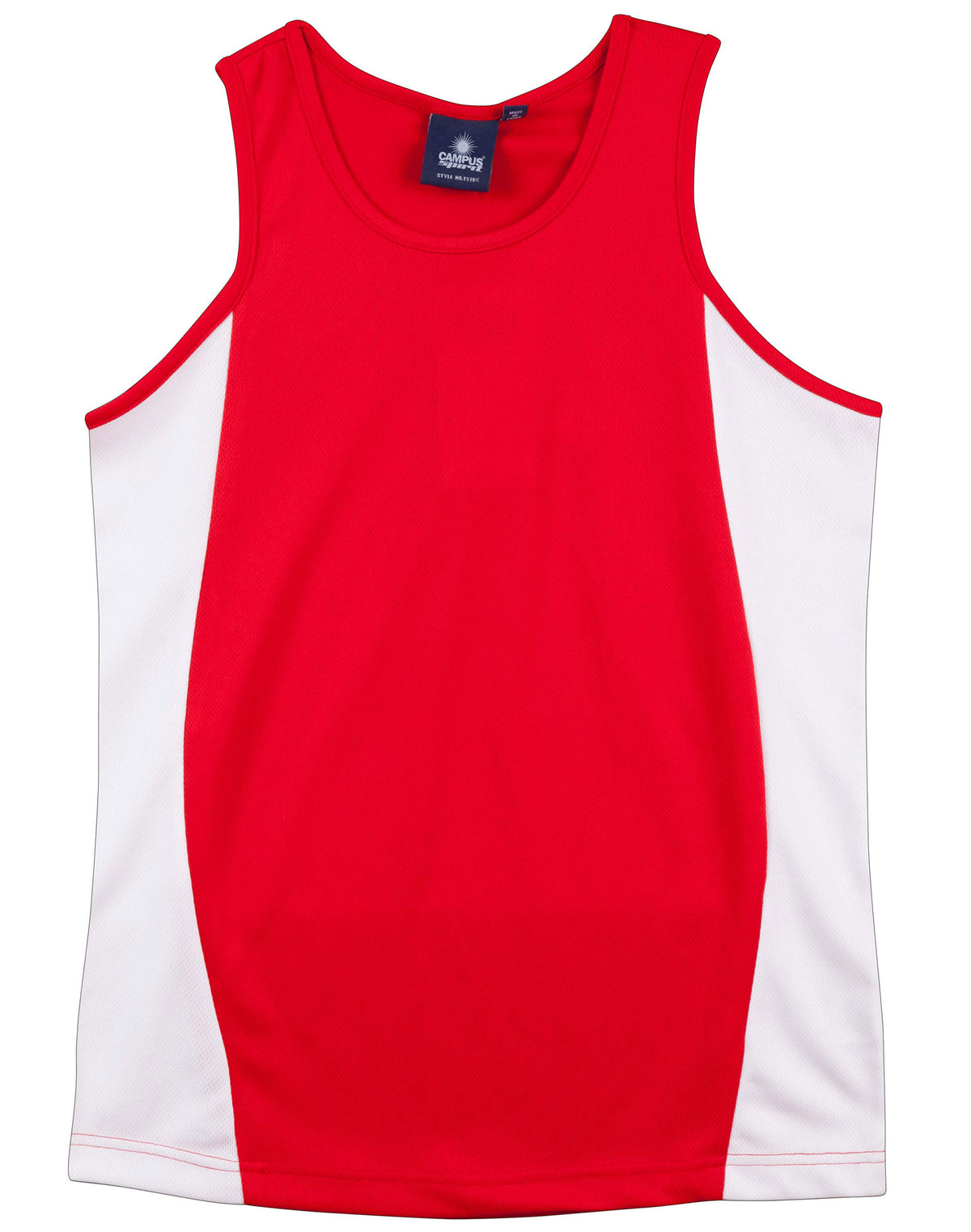 Teammate Singlet Kids - Red/White - Front