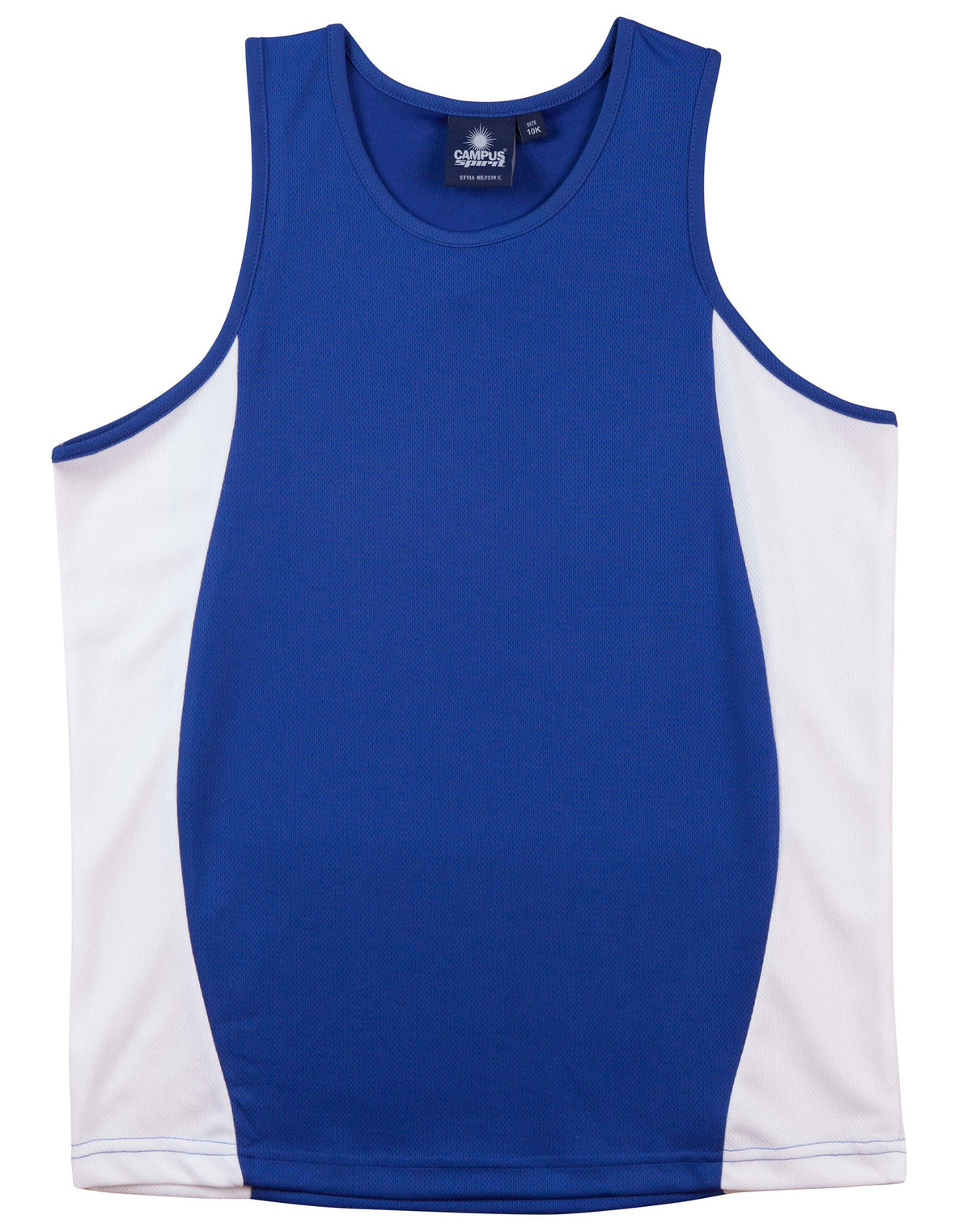Teammate Singlet Kids - Royal/White - Front