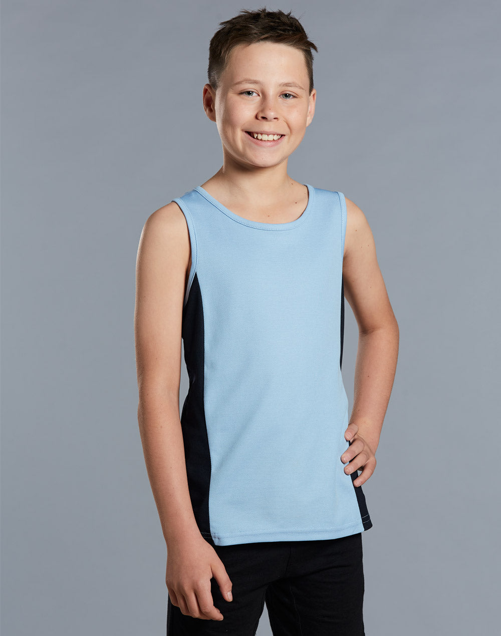 Teammate Singlet Kids - Skyblue/Navy - Model