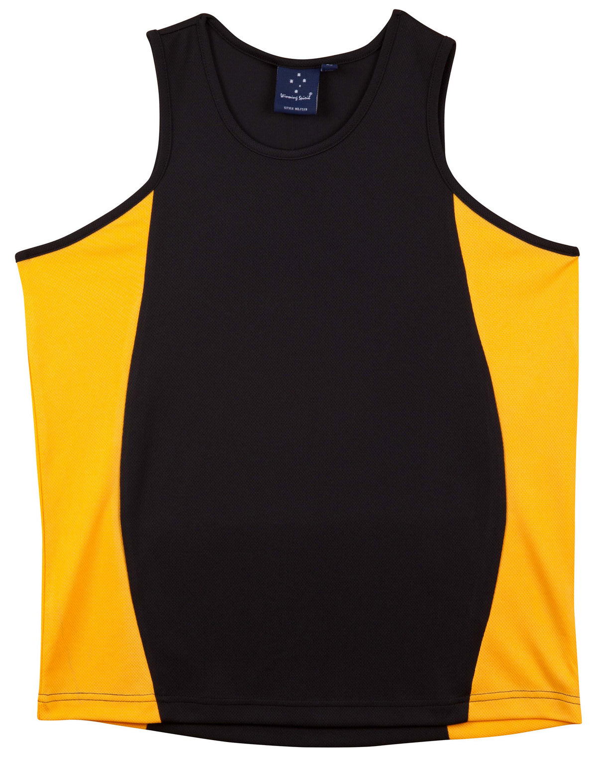 Teammate Singlet Men's - Black/Gold - Front
