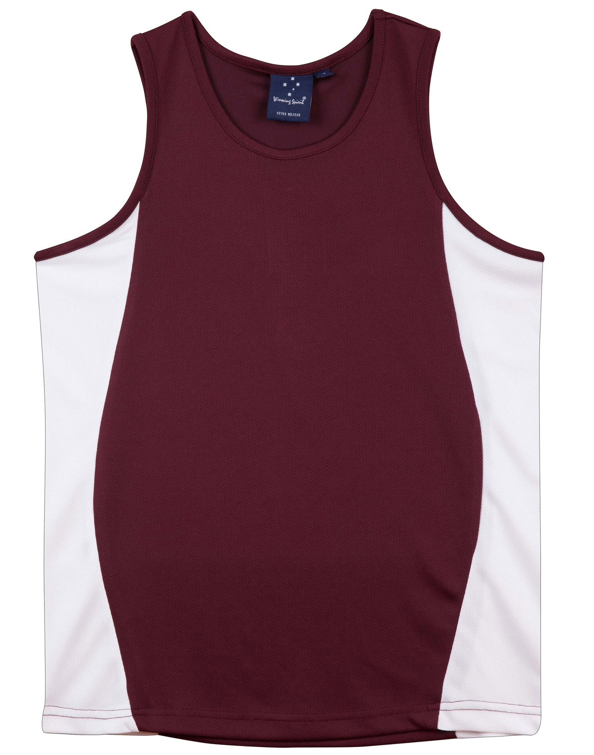 Teammate Singlet Men's - Maroon/White - Front