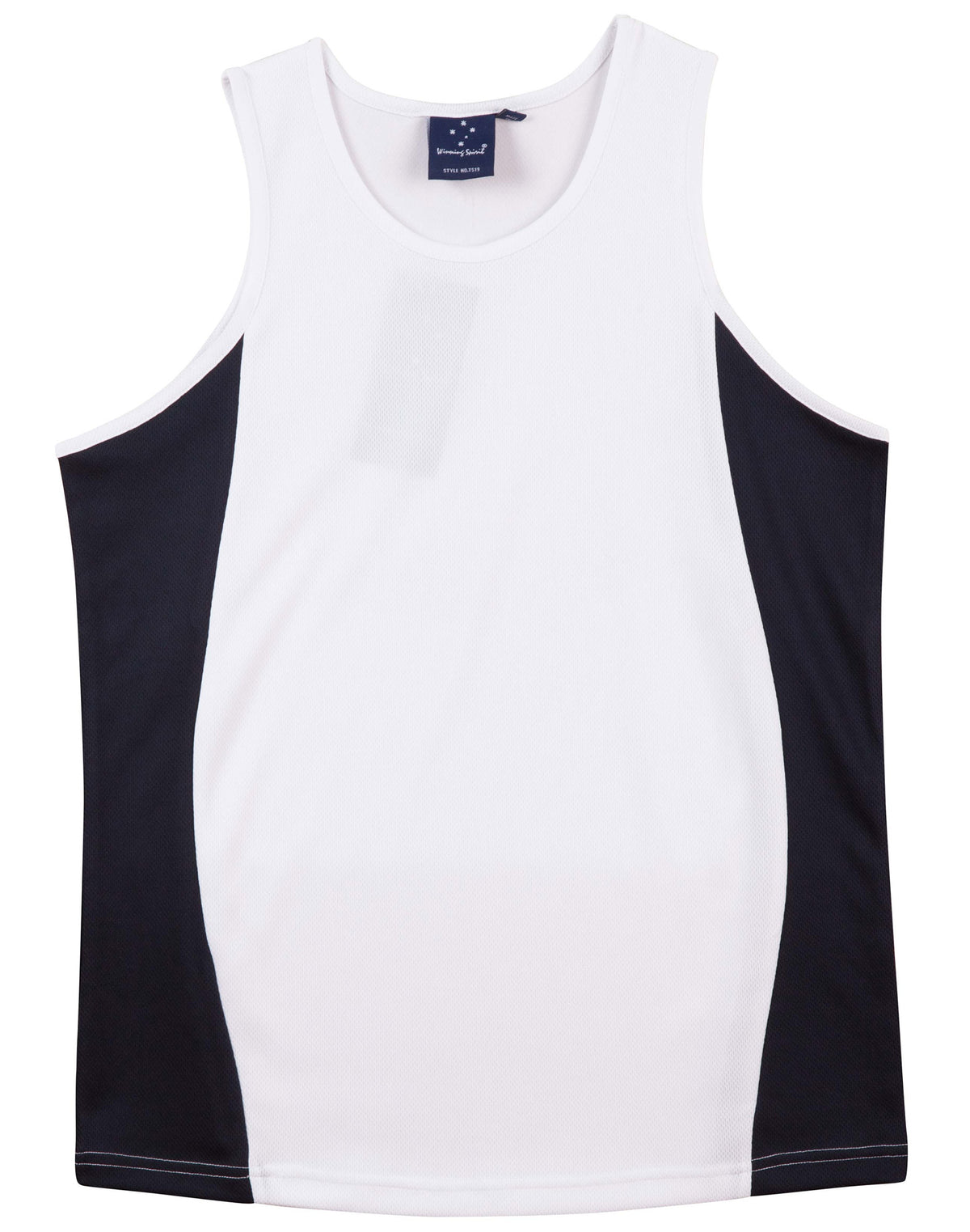Teammate Singlet Men's - White/Navy - Front