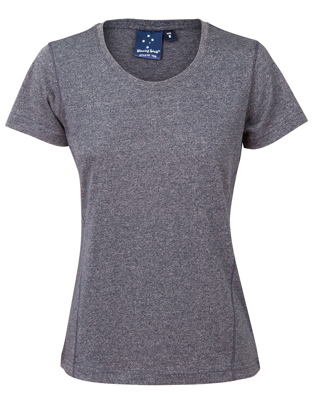 High Performance Heather Tee Ladies - Navy - Front