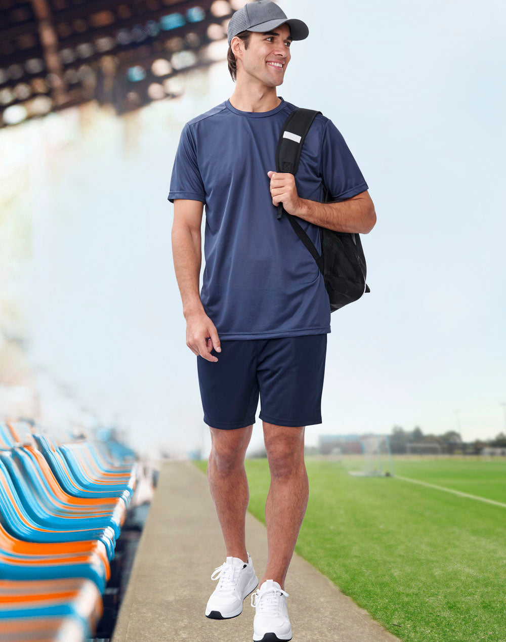 Rapidcool Ultra Light Tee Shirt Mens - Navy - Model