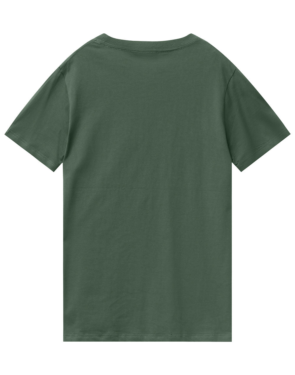 Premium Cotton Tee Shirt Mens - Army Green - Back