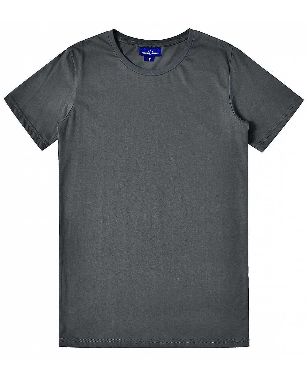 Premium Cotton Tee Shirt Mens - Charcoal - Front