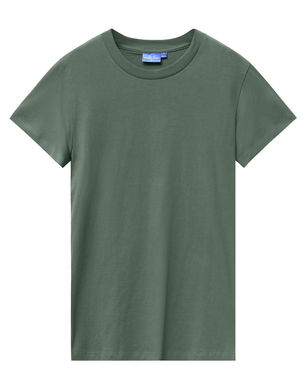Premium Cotton Tee Shirt Ladies - Army Green - Front
