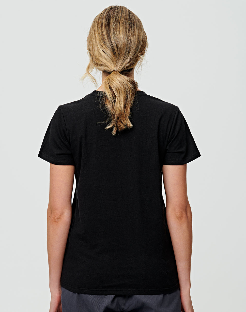 Premium Cotton Tee Shirt Ladies - Black - Back