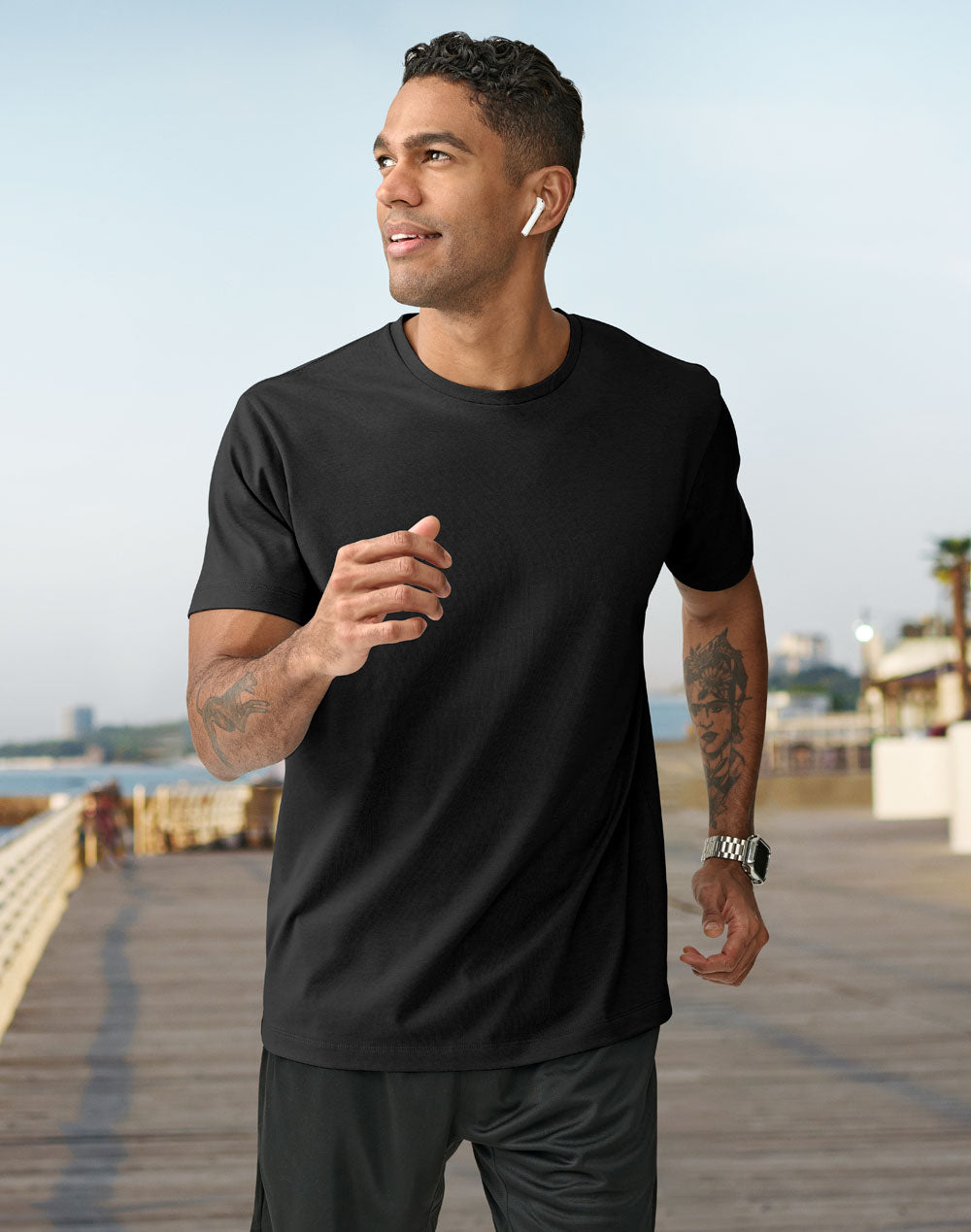 Premium Cotton Face Tee Men's - Black - View