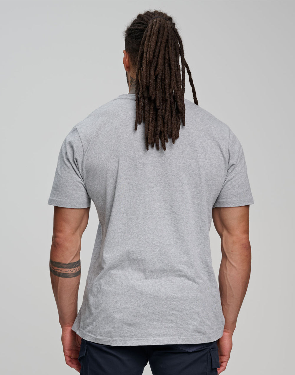 Premium Cotton Face Tee Men's - Marl Grey - Model