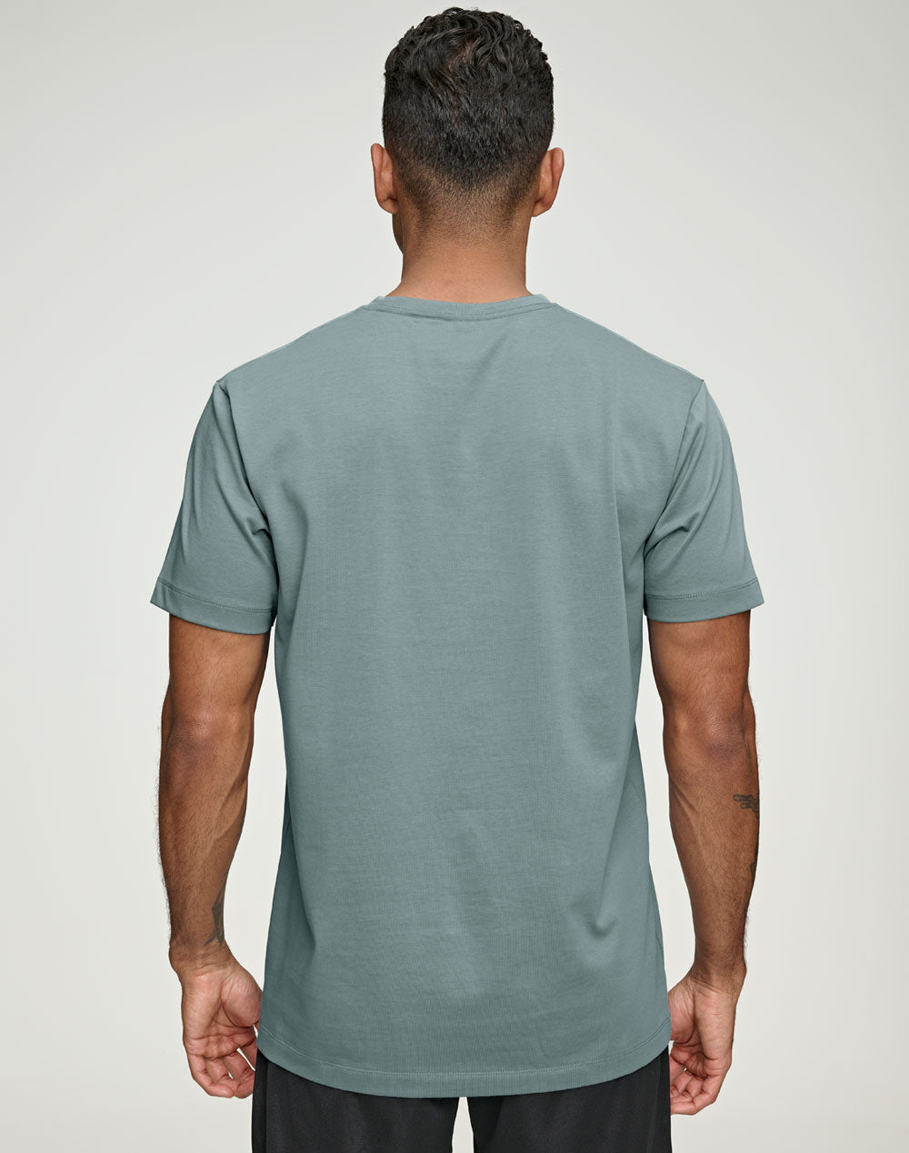 Premium Cotton Face Tee Men's - Pastel Blue - Back