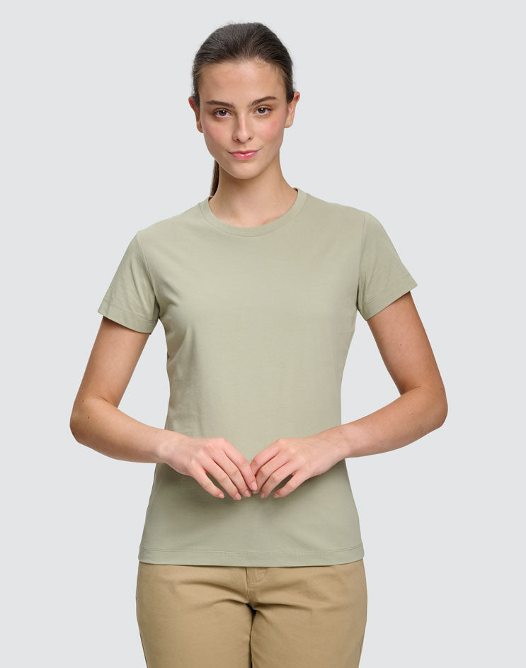 Premium Cotton Face Tee Ladie's - Pistachio - View