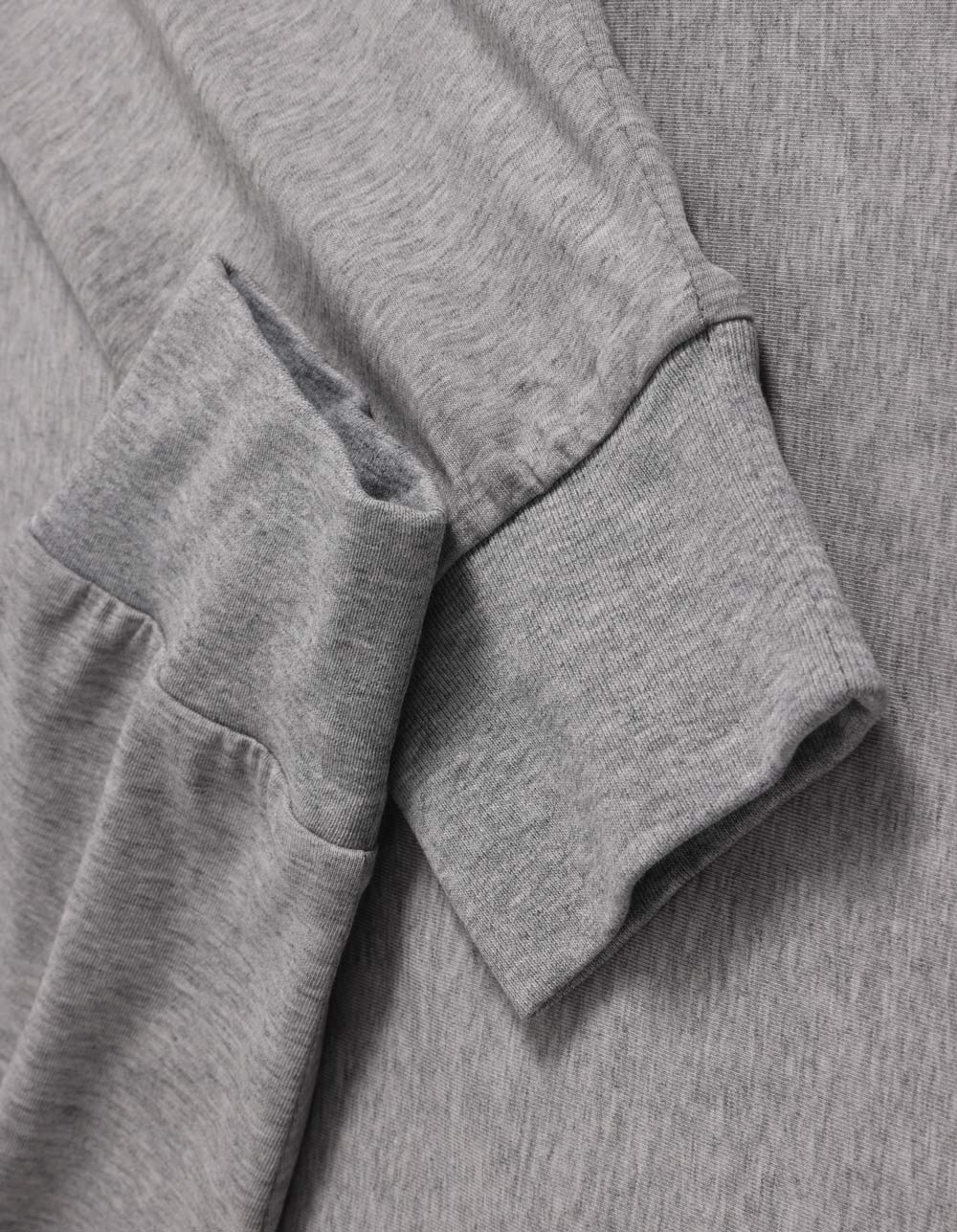 Mens Premium Cotton Face L/S Tee - Marl Grey - View