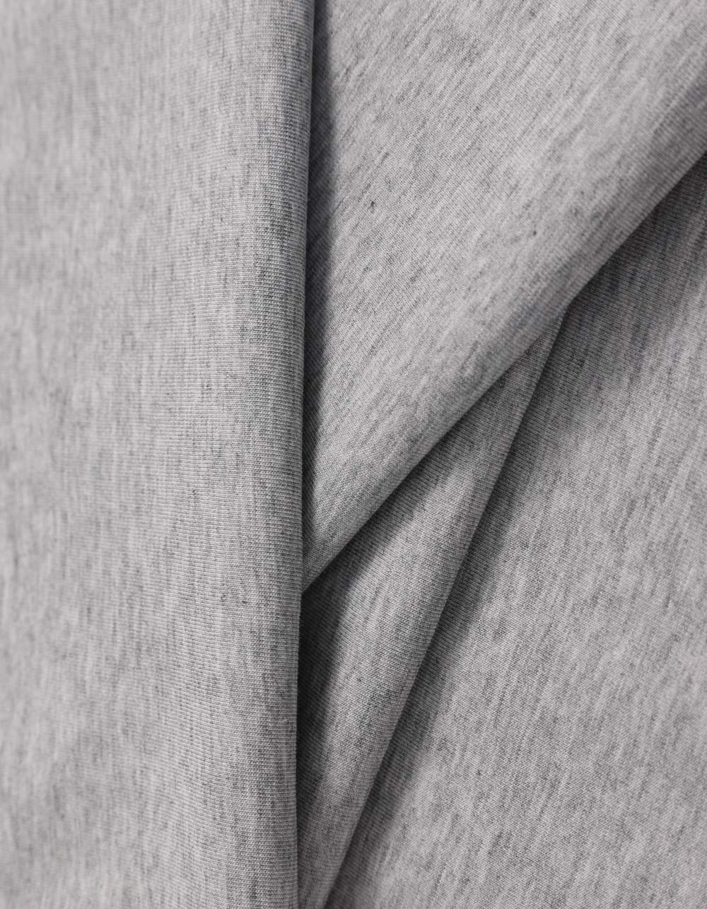 Mens Premium Cotton Face L/S Tee - Marl Grey - Fabric