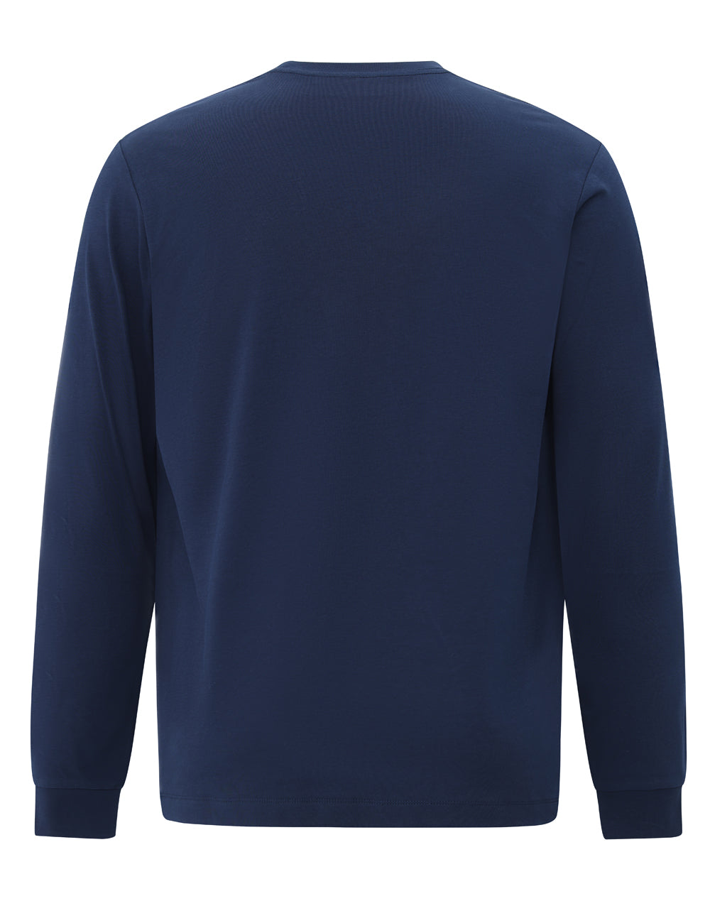 Mens Premium Cotton Face L/S Tee - Navy - Back