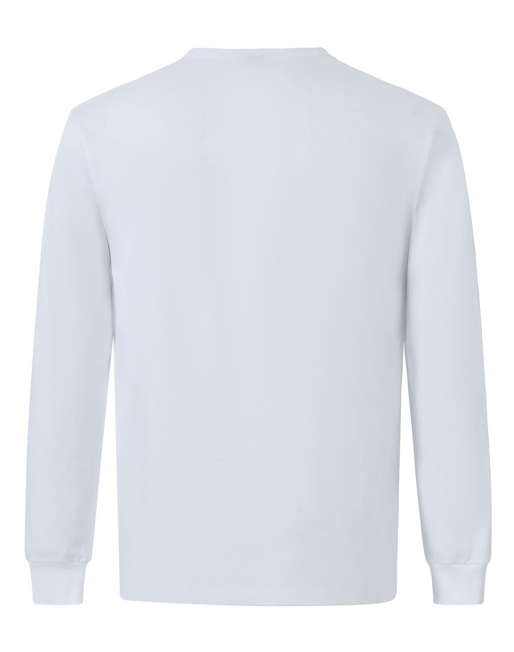 Mens Premium Cotton Face L/S Tee - White - Back