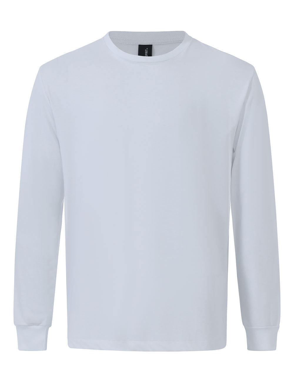 Mens Premium Cotton Face L/S Tee - White - Front