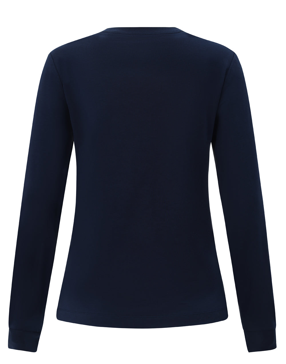 Ladies Premium Cotton Face L/S Tee - Navy - Back