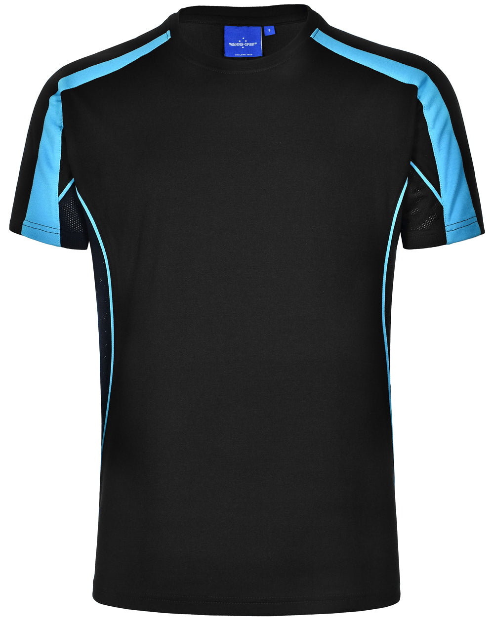 Legend Tee Shirt Men's - Black/Aqua Blue - Front