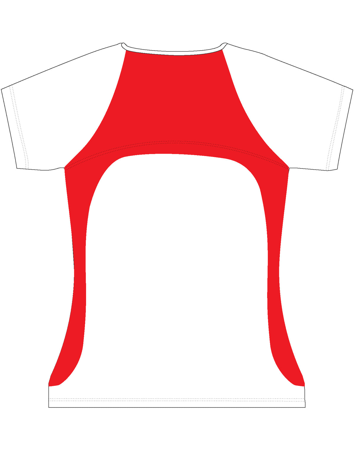 Sprint Tee Shirt Ladies' - White/Red - Back